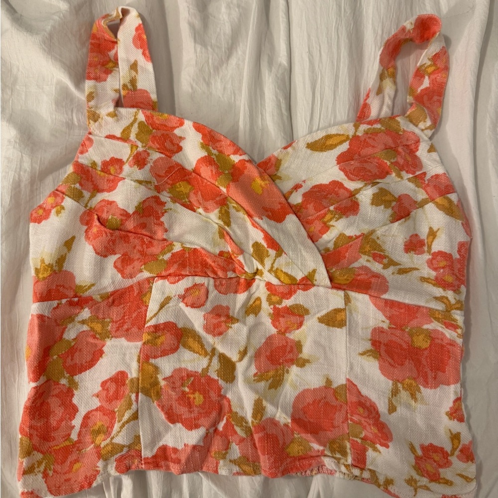 Sienna Sky salmon and Cream Smocked Blouse